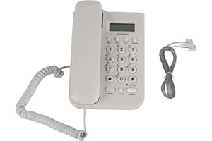 Mavis Laven Teléfono con Cable, teléfono con Cable de Pared Teléfono Fijo Fijo de Escritorio con identificador de Llamadas No Requiere alimentación de CA para la Oficina del Hotel en el hogar(White)