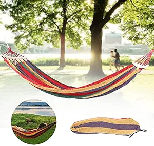 Kixre Extra Large Double Hammock, Camping Hammock with Wooden Stick , Outdoor Hammock Includes Portable Carrying Bag Perfect for Travel Beach Backyard Balcony and Travel