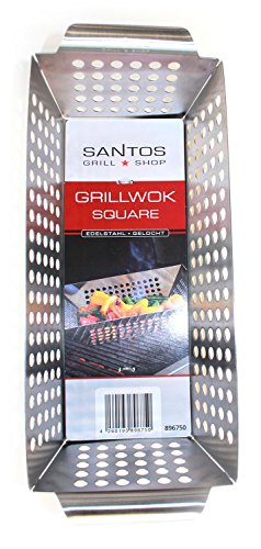 Santos Grillwok rechteckig tief Edelstahl für Gemüse und Schrimps auf Gasgrill oder Kohlegrill - 6
