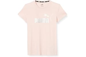 PUMA Ess+ Metallic Logo, Camiseta De Manga Corta Mujer, Lotus-silver, M