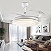 Produktbild Unsichtbare Decke Ventilator lampe Lüfter-LED eine einfache Art und Weise moderne Ventilator lampe Wohnzimmer Esszimmer Ventilator Lampe mit Licht ausgewählt 40 cm Silber licht Fernbedienung