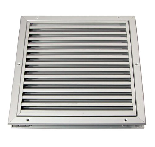 Doppelrahmen Lüftungsgitter LG-3030 DORAA 335 x 335 mm Alu F1 Abluft – Lamellengitter Wetterschutzgitter - 2