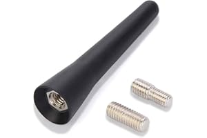 Aobetak Antenne de voiture courte universelle 2,5" Mini antenne radio de voiture, accessoires FM/AM M5 M6 Noir (6,5 cm)