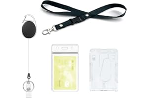 LanièRe RéTractable Avec Porte Cartes, 1 Ensemble - LanièRe, Clip Bobine, Porte Badges Transparentes Et Porte Cartes éTanche, Pour Cartes De CréDit D'Identité, Porte-CléS (1 Set)