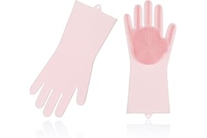 VGO... Vgo Gąbka do czyszczenia naczyń wielokrotnego użytku silikonowa szczotka rękawiczki do szorowania rękawiczki odporne na ciepło (SI2142)