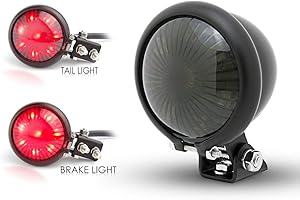ALCHEMY PARTS Motorbike LED Tail Light - Sleek Matt Black Finish, Universal Fitment, Stop & Taillight | Compatible with Harley Davidson Sportster Dyna Projects and All Cafe Racers