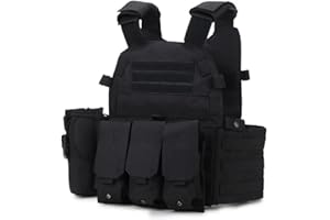 Peminkoo Gilet Tactique, Armure corporelle, Porte-Plaque de Chasse, Accessoires Airsoft, armée de Combat Militaire Wargam Molle