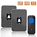 Price comparison product image Wireless Doorbell Waterproof, Yvelines Wireless Door Chime with Night Light, Easy Chime Kit with 1 Push Button Transmitter & 2 Plug-in Receivers, Black