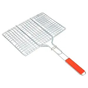 Xinwan Chromium Plated Barbecue Grill Net Basket With Wooden Handle