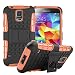 Produktbild S5 Case, Kickstand Feature, Fits Samsung Galaxy S 5,DRUnKQUEEn [Drop Protection] [Shock Absorption] Rugged Hybrid Dual Layer Armor Defender Protective Case Cover