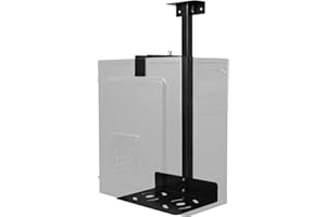 ZILCHX PC Halterung Unter Schreibtisch, Computer Aufhängung Halter für Untertisch, Vollständiges Stahlmaterial, bis zu 35 kg, Höhe Verstellbar 50-530 mm, Funktioniert mit den meisten Hosts (Schwarz)