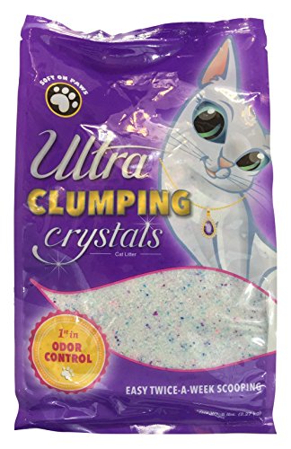 Ultra Pet Clumping Crystal Cat Litter, White Crystals with Multicolor Crystals, 5 Lbs