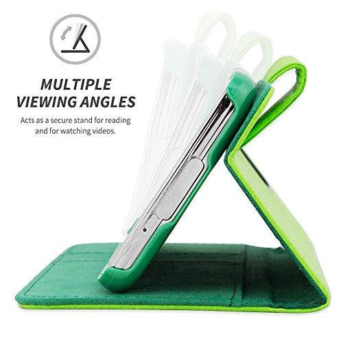 Snugg Funda Galaxy S5  8482  - Carcasa Verde De Cuero  PU  con Tapa Y Garant  a De por Vida para Samsung Galaxy S5