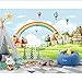 Produktbild Guyuell Kinder Wand Papier Aufkleber Cartoon Regenbogen Foto Tapete Wandbild Kinderzimmer Papier Peint 3D -300Cmx210Cm