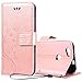 Produktbild VemMore Huawei Nova Hülle Handyhülle Schutzhülle Leder PU Wallet Flip Case Bumper Lederhülle Ledercase Schmetterling Blumen Muster Klapphülle Ultra Slim Dünn Magnetisch - Rose Gold