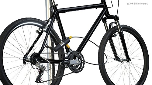 SIGTUNA Fahrradschlösser – 16mm Hohe Sicherheitsstuf Bügelschloss mit Halterung + 1200mm geflochtenes flexibles Stahlkabel - 2