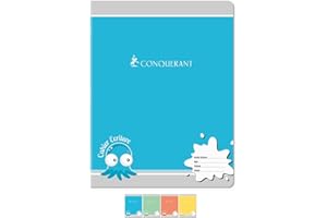 CONQUÉRANT SEPT Lot de 10 Cahiers d'écriture 17x22 cm 70g 32 pages SEYES 3mm coloris aléatoires