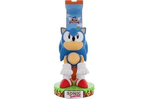 Exquisite Gaming: Sega Sonic Deluxe - Soporte Luminoso para Auriculares, Dispositivo, Mando y Soporte para teléfono, Cable de Cable Incluido 1,2 m