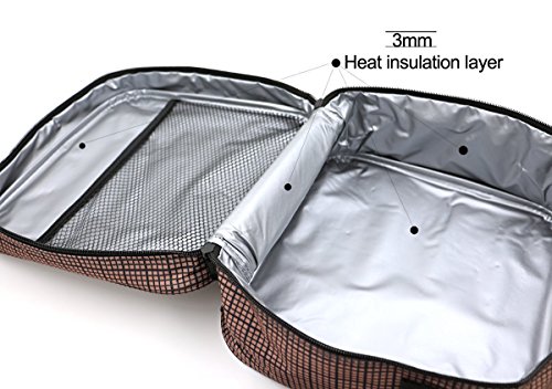 KOSOX Oxford Insulated Lunch Tasche/ Kühltasche / Picknick/ mit Schulterriemen(Schwarz) - 4