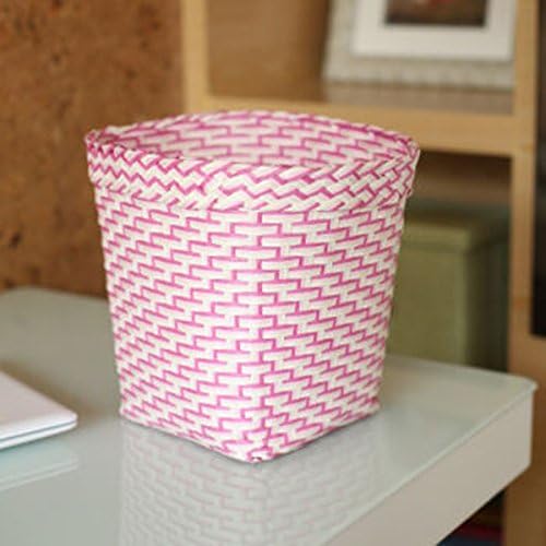 TRASH CAN Creative home admit supplies pink plastic woven dustbin 0 food basket debris admit newspaper publications cosmetics admit bucket