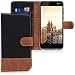 Produktbild kwmobile Hülle für Nokia 2 - Wallet Case Handy Schutzhülle Kunstleder - Handycover Klapphülle mit Kartenfach und Ständer Schwarz Braun