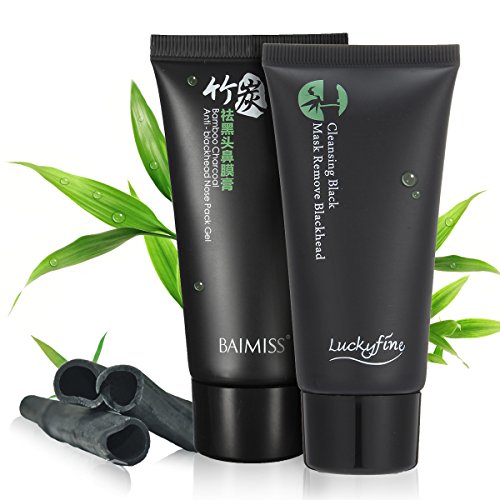 Bambuskohle Gesichtsmaske, LuckyFine Reinigungsmaske Tiefenreinigende Mitesser Akne Entferner Peel Off Schwarz Maske