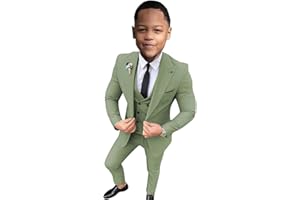 LEADER OF THE BEAUTY Costume de mariage formel pour garçon - Blazer et pantalon - Blazer à un bouton - Pantalon pour enfants