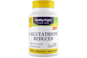 ‎HEALTHY ORIGINS Healthy Origins, L-Glutathione Reduced, 60 vegane Kapseln, 500mg reduziertes L-Glutathion je Dosis, Glutenfrei, Sojafrei, GMO frei, Geschmacksneutral