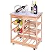 Produktbild Küchenwagen Küchentrolley Küchenschrank Beistellwagen Servierwagen Rollwagen Küchenregal Holz Farbwahl (natur)