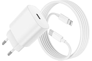 KITMINUN iPhone 13 Schnellladegerät,Apple Netzteil Ladegerät 20W mit USB C Lightning Kabel 2M Original, Type C Ladeadapter, Power Adapter Stecker und Ladekabel für iPhone 14Pro Max/13Mini/12Pro/11/XS/XR/8 iPad