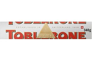 Toblerone White Chocolate, Honey and Almond Nougat Large Gift Bar, Made with Swiss Milk, Christmas Treat for Gifting, or Sharing, 340 g (Pack of 1)