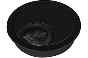 SOTECH Metalowy przepust kablowy średnica otworu Ø 68 mm czarny matowy z uszczelką szczotkową przepust kablowy Ø zewnętrzna 76 mm