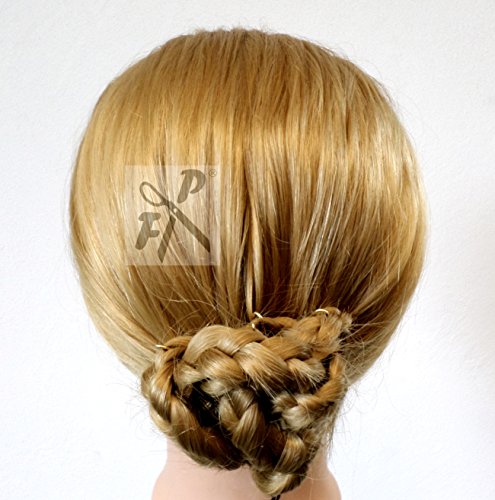 NEU – FP Übungskopf „Leana“ 100 % Synth. Proteinhaar ca. 45 cm – blond + Tischhalter (Versand aus Deutschland!) - 3
