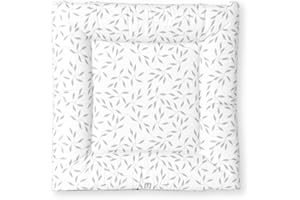 Bianconiglio Kids ® FLAFFI : Le matelas à langer sûr et de qualité pour la machine à laver et les surfaces planes, 60 x 60 cm, fabriqué en Italie avec 4 bords hauts pour un confinement optimal (gris)