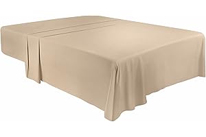 Utopia Bedding - Lenzuolo da letto - Lenzuolo King - 266 x 259 cm - Lenzuolo piatto, morbido, in microfibra spazzolata - Beige