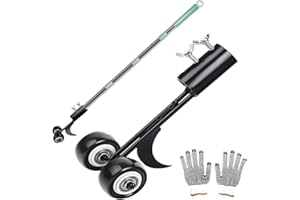 MiaoMa Weeding Tools for Garden,125cm Long Handled Weeder Without Kneeling,Hook Weeding Tool for Block Paving,Patio Weeder Tool Set with Wheels for Driveways,Sidewalks,Patios,Decks,Vegetable Garden