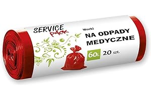 STELLA PACK Stella 033805 Sacs poubelle médicaux | 60 L | 20 pièces | Sacs poubelle pour risque d'infection, déchets malades fabriqués en film LDPE/en granulés Couleur : Rouge…