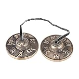 CYMBALS EN DISEÑO ÚNICO: dos platillos se unen mediante una correa de cuero. Los platillos se golpean para producir un tono claro y agudo. El tono puede ser suave o fuerte dependiendo de la fuerza que use