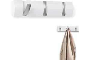 AONAT Coat Hooks Wall Mounted,Self-Adhesive Modern Wall Hooks,Modern Wall Coat Rack with 3 Hooks,Folding Metal Wall Hooks for Hanging Towel Clothes Keys,Hats