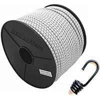 6mm Expanderseil 10m Gummiseil + 10 Spiralhaken Gummileine Planenseil Seil Plane in Weiss Schwarz