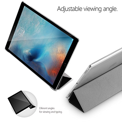 Poetic Slimline iPad Pro 12,9 Schlank Passen Tri-fold Cover Folio Stehhülle mit Automatische Schlaf / Wach-Funktion für Apple iPad Pro 12,9 (2017) Schwarz - 3