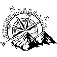 Berg Kompass Autoaufkleber 40x32cm - Wasserdichter Vinyl Sticker Für SUV & Jeep