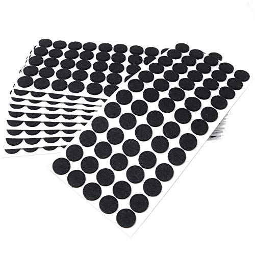 Adsamm® | 600 x almohadillas de fieltro | Ø 20 mm | negro | redondo | Protectores de suelo para patas de mueble | auto-adhesivos | con grosor de 3,5 mm de la máxima calidad