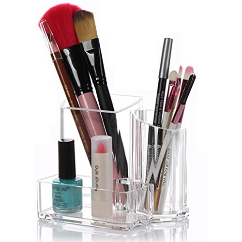 HBF Spitzenqualität Transparent Acryl Make up Organizer Stifthalter Kosmetik Etui Schminktisch Badezimmer. Aufbewahrung Schubladenbox Multifunktionale Lippenstiftständer. Schmuck Kosmetikablage Box aus Acrylglas für Damen (1)