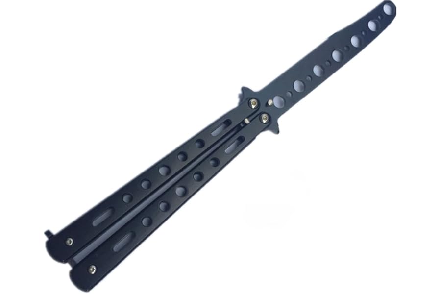 HDDH Butterfly Knife,Practice Butterfly Knife,Butterfly Knife Trainer,Unsharpened Blade 100 Percent Safe for Practicing Flipping Tricks (black)