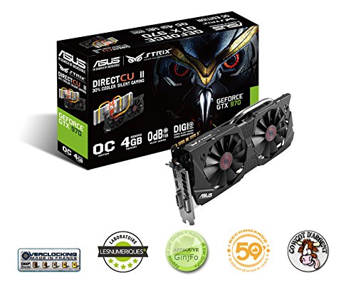 ASUS GeForce STRIX-GTX970-DC2OC-4GD5 - Tarjeta gráfica (4 GB GDDR5, PCI Express 3.0, 1253 GHz) - Asus