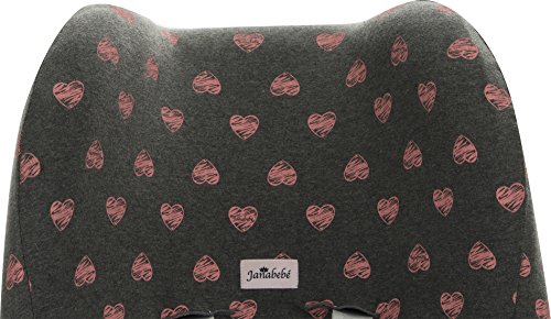 Janabebe® – Baumwollbezug Flúor Heart Maxi -Cosi Cabriofix, Citi, Streety.fix, Jané Koos, Abdeckung Stubenwagen , Autositz , + Schutz Gurtzeug, - 6