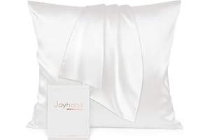 Joyhabit Seidenkissenbezug 80x80, Weiß, 16MM Silk Pillowcase aus 100% Bio Maulbeerseide, Super für den Schutz der Haarqualität und der Haut