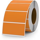 YIKIADA Orange Stickers 50 x 25mm Labels for Jars 500 Pcs | Rectangular Labels on Roll, Self-Adhesive and Waterproof, Marking