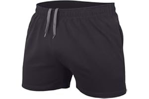 Muscle Alive Uomo Bodybuilding Palestra Pantaloncini Cotone Allenarsi Sportivo Fitness Workout Shorts